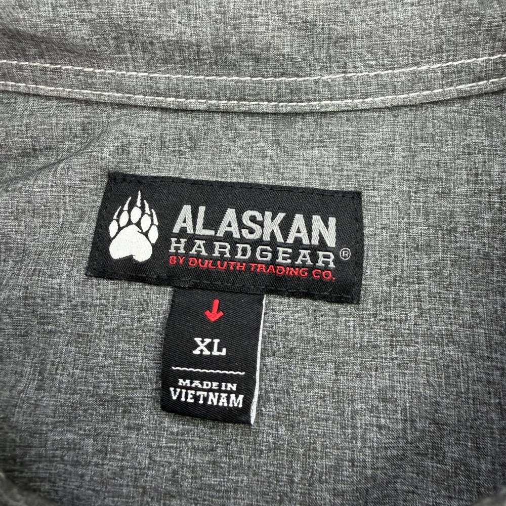 Alaskan Hardgear Duluth Trading Shirt Men XL Grey Bush Pilot Button Down Stretch - Picture 2 of 12
